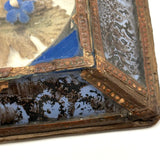 Mid 19th Century Glass Cased Forget Me Not with Silk Flowers (Flowers Untethered)