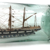 Beautiful Old Four Mast Folk Art Ship in a Bottle in Excellent Paint