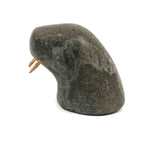 Inuit Walrus Head with Tusks and Nice Vein in Stone (Small Chip)