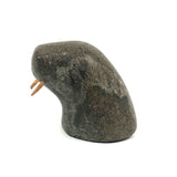 Inuit Walrus Head with Tusks and Nice Vein in Stone (Small Chip)