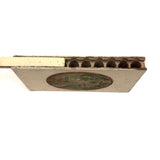 Wonderful Antique Dutch Slide Lid Crayon Holder with Folk Art Watercolor