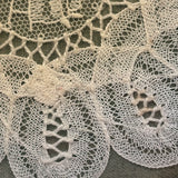 Woman with Lace Making Pillow, Self-Referential Antique Bobbin Lace Doily in Original Frame