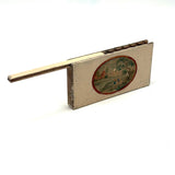 Wonderful Antique Dutch Slide Lid Crayon Holder with Folk Art Watercolor