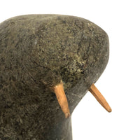 Inuit Walrus Head with Tusks and Nice Vein in Stone (Small Chip)