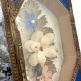 Mid 19th Century Glass Cased Forget Me Not with Silk Flowers (Flowers Untethered)