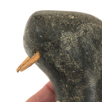 Inuit Walrus Head with Tusks and Nice Vein in Stone (Small Chip)
