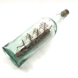 Beautiful Old Four Mast Folk Art Ship in a Bottle in Excellent Paint