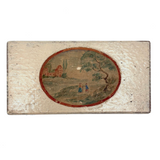 Wonderful Antique Dutch Slide Lid Crayon Holder with Folk Art Watercolor