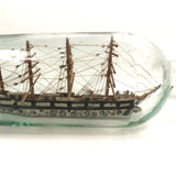 Beautiful Old Four Mast Folk Art Ship in a Bottle in Excellent Paint
