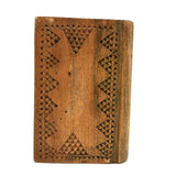 SOLD 19th Century Book Shaped Spruce Gum Box with wonderful Inlays and Chip Carving (No Slide)