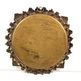 Woman with Lace Making Pillow, Self-Referential Antique Bobbin Lace Doily in Original Frame