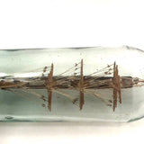 Beautiful Old Four Mast Folk Art Ship in a Bottle in Excellent Paint