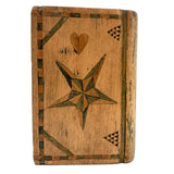 SOLD 19th Century Book Shaped Spruce Gum Box with wonderful Inlays and Chip Carving (No Slide)