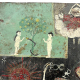 Ultra Folky Antique "Las Cruz de Animas" Retablo Painting on Tin