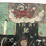 Ultra Folky Antique "Las Cruz de Animas" Retablo Painting on Tin