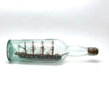 Beautiful Old Four Mast Folk Art Ship in a Bottle in Excellent Paint
