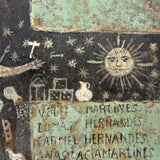Ultra Folky Antique "Las Cruz de Animas" Retablo Painting on Tin