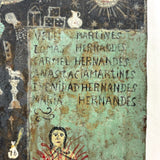 Ultra Folky Antique "Las Cruz de Animas" Retablo Painting on Tin