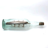 Beautiful Old Four Mast Folk Art Ship in a Bottle in Excellent Paint