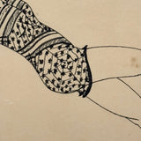 Stars on Spiderwebs, Great WW2 Era Ink Drawn Pin-Up with Stars Signed Stanton Mick
