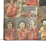 Ultra Folky Antique "Las Cruz de Animas" Retablo Painting on Tin
