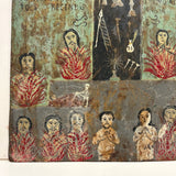 Ultra Folky Antique "Las Cruz de Animas" Retablo Painting on Tin