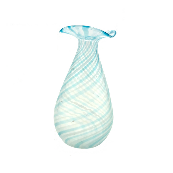 Light as a Feather Small Hand-blown, Presumed Murano Latticino Glass Vessel