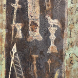 Ultra Folky Antique "Las Cruz de Animas" Retablo Painting on Tin