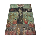 Ultra Folky Antique "Las Cruz de Animas" Retablo Painting on Tin