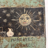 Ultra Folky Antique "Las Cruz de Animas" Retablo Painting on Tin