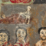 Ultra Folky Antique "Las Cruz de Animas" Retablo Painting on Tin