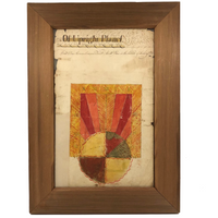 Of Upright Planes: Early 1800s Notebook Page with Watercolor Diagrams in Double Sided Frame or