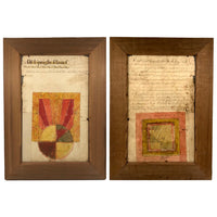Of Upright Planes: Early 1800s Notebook Page with Watercolor Diagrams in Double Sided Frame or