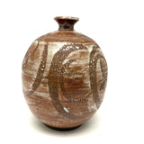 Earthy, Beautifully Crafted 20th Century Studio Pottery Bottle with Wax Resist Decoration