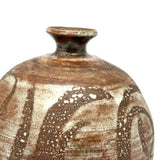 Earthy, Beautifully Crafted 20th Century Studio Pottery Bottle with Wax Resist Decoration