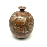 Earthy, Beautifully Crafted 20th Century Studio Pottery Bottle with Wax Resist Decoration