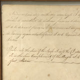 Houses, Trees, Church: Early 1800s Notebook Page with Watercolors in Double Sided Frame