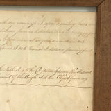 Houses, Trees, Church: Early 1800s Notebook Page with Watercolors in Double Sided Frame