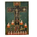 "Las Cruz de Animas" Old Folk Art Retablo Painting on Tin #2