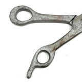 Oversized Carved Wooden Folk Art Scissors in Old Silver Paint