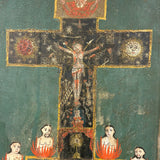 "Las Cruz de Animas" Old Folk Art Retablo Painting on Tin #2