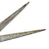 Oversized Carved Wooden Folk Art Scissors in Old Silver Paint