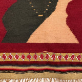 Woman with Feather, Striking C. 1920s Finely Woven Southwestern Native Wool Tapestry