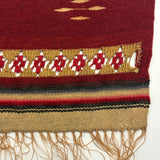 Woman with Feather, Striking C. 1920s Finely Woven Southwestern Native Wool Tapestry