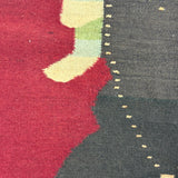 Woman with Feather, Striking C. 1920s Finely Woven Southwestern Native Wool Tapestry