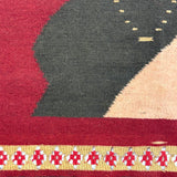 Woman with Feather, Striking C. 1920s Finely Woven Southwestern Native Wool Tapestry