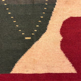 Woman with Feather, Striking C. 1920s Finely Woven Southwestern Native Wool Tapestry