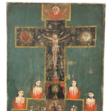 "Las Cruz de Animas" Old Folk Art Retablo Painting on Tin #2
