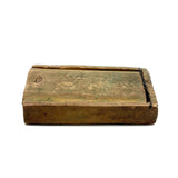 Best Crayon Box Ever, Antique Primitive Carved Out Slide Lid Box with Soft Yellow Exterior and Color Explosion Inside