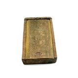 Best Crayon Box Ever, Antique Primitive Carved Out Slide Lid Box with Soft Yellow Exterior and Color Explosion Inside